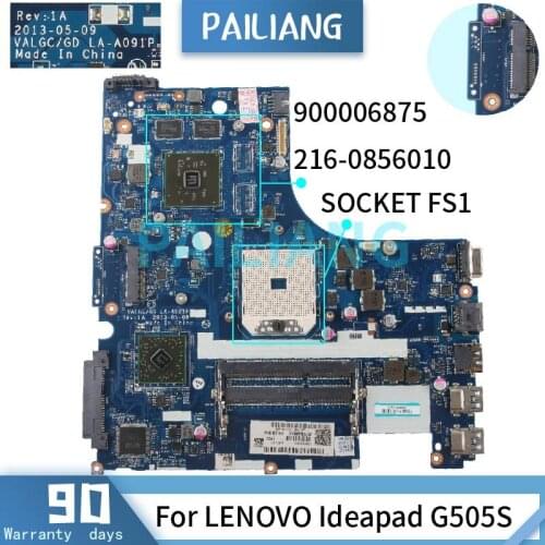 PAILIANG Laptop motherboard For LENOVO Ideapad G505S 15 Inch Mainboard LA-A091P 900006875 216-0856010 DDR3 TESTED