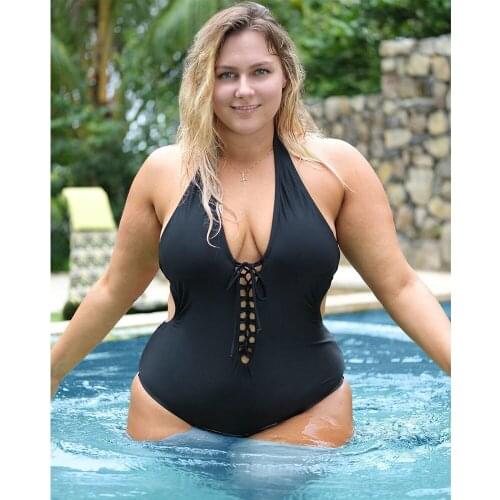 2021 new solid color large oversized cross strap back strap backless European and American swimsuit women