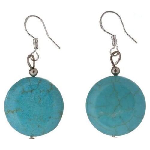 New Classic Favorite Pearl Store S925 Sterling Silver And Turquoise Dangle Earrings Handmade Fine Jewelry Birthday Lady Gift