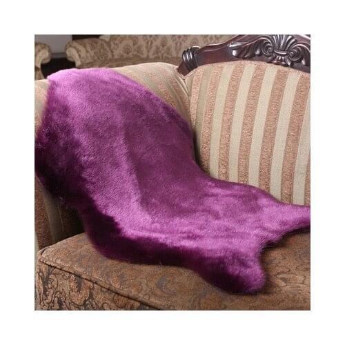 New White Soft Sheepskin Warm Hairy Carpet Seat Pad Bedroom Floor Mat Sofa Chair Cushion Cover Plain Skin Fur Rug Free Shipping