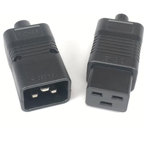 PDU/UPS Socket Standard IEC320 C19 C20 16A 250V AC Electrical Power Cable Cord Connector Removable plug Female Male Plug Adapter