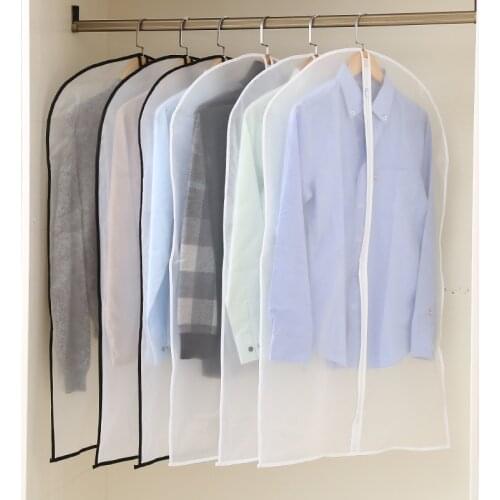 White Transparent Wardrobe Storage Bag Clothes Hanging Dress Protector Garment Suit Cover Suit Coat Dustproof Bag Cover For Home