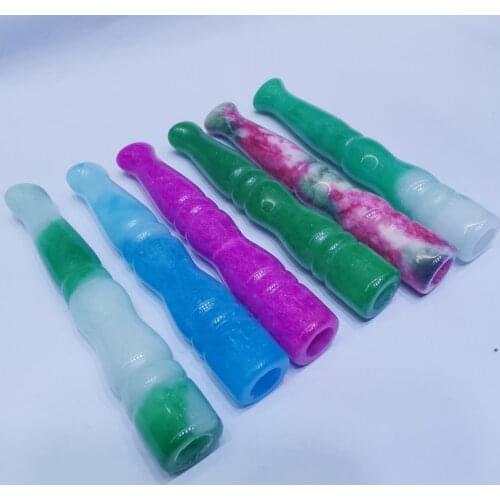 New Classy 15X90MM Green Blue Fuchsia Jades Hollow Out Pendant Best Gift 1PCS