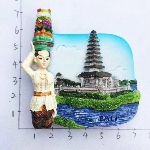 1pcs Indonesia Bali Tourist Souvenirs Fridge Magnets High Quality Resin Handmade Refrigerator Magnetic Sticker Home Decor
