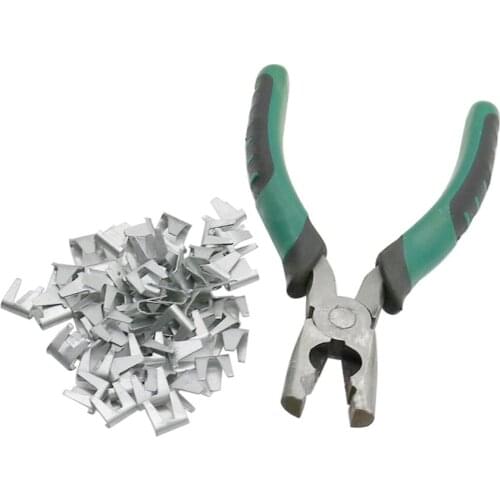 1 Pcs Snap Pliers + 400Pcs Card Buckle Nails Cage Assembling Forceps and Nails Chicken Rabbit Cat Dog Cage Fastening Accessories