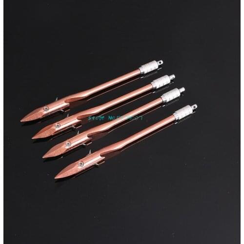2/4pcs Archery Bow Fishing Slingshot Arrow Copper Color High Carbon Steel Broadheads Arrowhead Hunting Fishing Darts