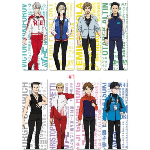 8pcs/set Anime YURI!!! on ICE PVC Bookmarks of Yuri Katsuki Victor Nikiforov