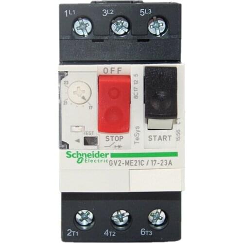 Authentic Motor thermal magnetic circuit breaker button 3P GV2ME21C motor protection switch setting current range 17-23A 15KA