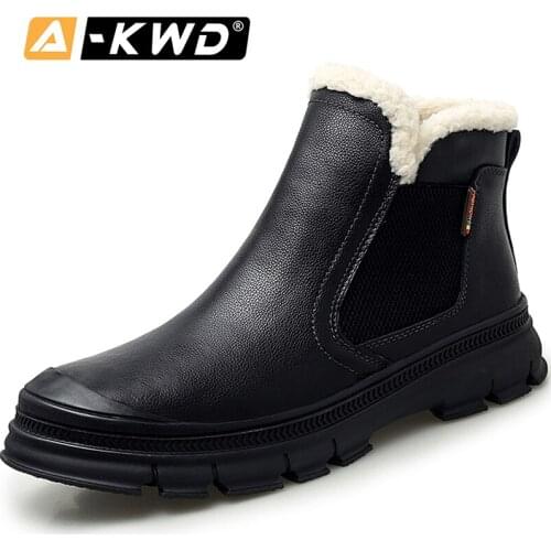 Fashion Black High Tops Men Winter Shoes Warm Bottine Homme Mens Work Boots Spliit Leather Western Boots Cowboy Boots Men 38-45