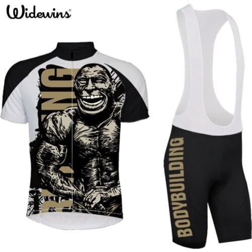 Widewins Brand Pro Bicycle Wear Maillot Ropa Ciclismo Short Sleeve Breathable Cycling Jersey set With Bike Cycling Bib Shorts 53