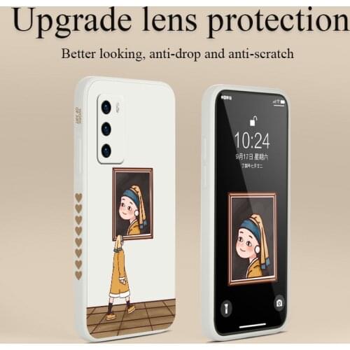 Pearl Girl Portrait Phone Case For Huawei P40 P40Lite P30 P20 Mate 40 40Pro 30 20 Pro Lite P Smart 2021 Y7a Silicone Cover