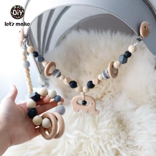 Baby Toys Play Gym Pacifier Rattle Wooden Teether Rattle Childrens Toys Teething Animals Elephant Toys For Baby Stroller Set
