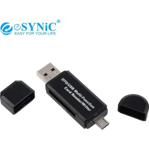 ESYNiC 4 in1 OTG/TF/SD Smart Card Reader With Micro USB Charging Port for Smart Phone,Table Computer Ultra-thin Portable Adapter