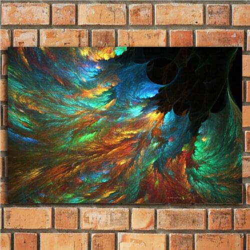 Psychedelic Trippy Visual Abstract Scenery Silk Fabric Wall Poster Art Decor Sticker Bright