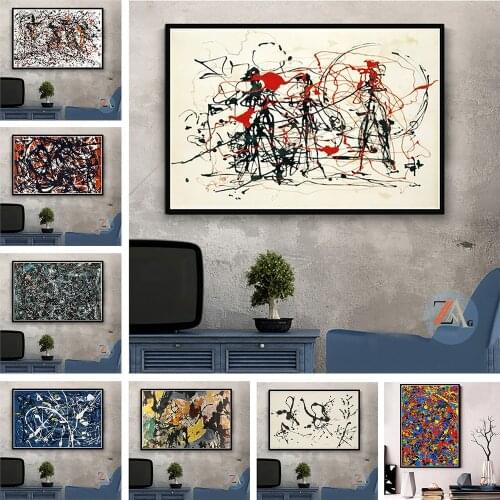 Famous Jackson Pollock Modern Abstract Graffiti Art Poster Canvas Painting Print Wall Art Mural For Home Room Decor Picture