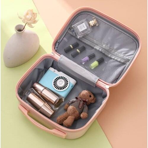 Mini Travel Hand Luggage Cosmetic Case Small Portable Carrying Pouch Cute Suitcase for Makeup Multifunctional Storage Organizer