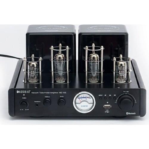 Sunbuck 2020 new NE10S Bluetooth amp USB MP3music player 80W 2.0 channel 6F1 + 6P1 tube Home HIFI tube amplifier
