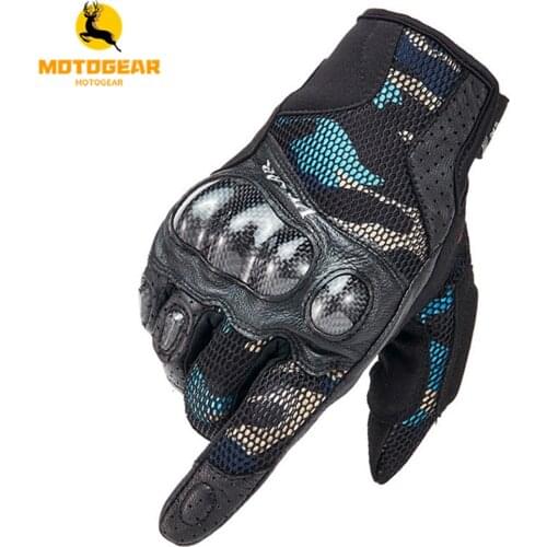 VEMAR VE-175 Summer Motorcycle Gloves Men Breathable Full Finger Carbon Fiber Protection Motocross Moto Motorbike Riding Gloves