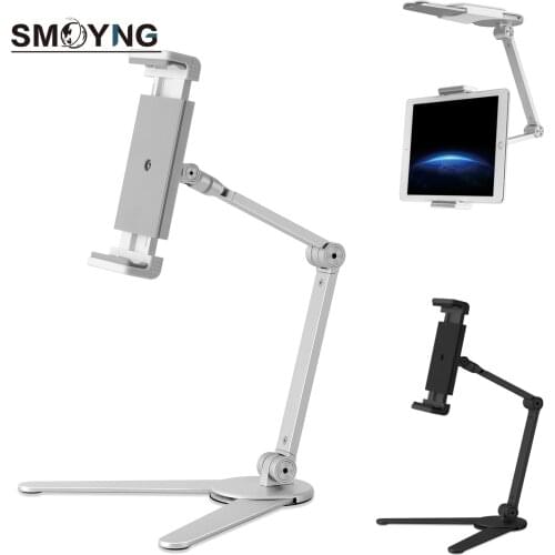 SMOYNG Aluminum Alloy Kitchen Wall Desktop Phone Tablet Stand Holder Flodable Support For iPhone iPad Pro Xiaomi Mount Bracket