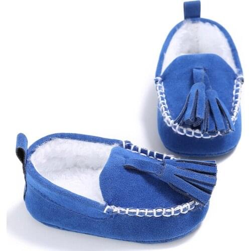 2020 Autumn And Winter New Baby Shoes Female Baby Male Baby Cute Toddler Shoes With Velvet And Thick Warmth Soft-soled Shoes