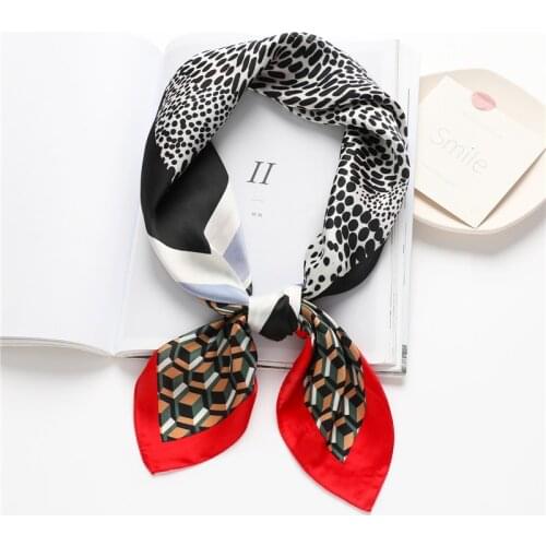 Satin Silk Shawl Summer Neckerchief Square Scarf For Women Hijab Headscarf Female Hair Bands Headband Head Wraps Foulard Bandana