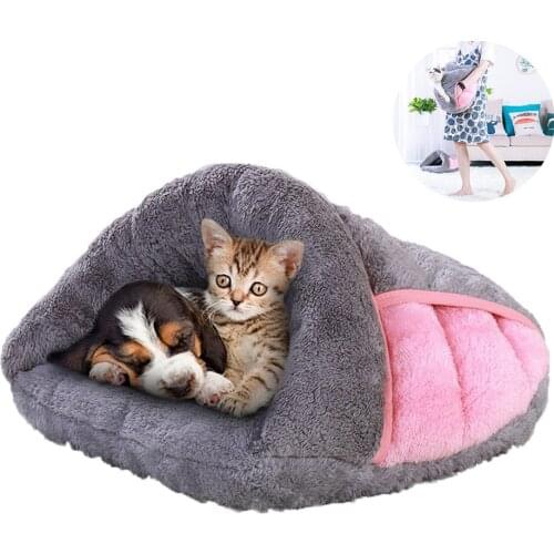 Cat Cave Bed, Fleece House Cat Sleeping Bag, Dog Bed Mat Kitten House Cushion Nest Pet Products for Puppy