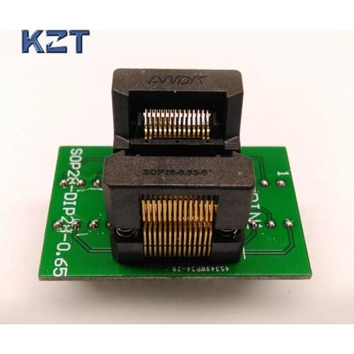 SSOP28 TSSOP28 to DIP28 Programming Socket Pitch 0.65mm IC Body Width 4.4mm 173mil OTS-28-0.65-01 Flash Test Socket Adapter