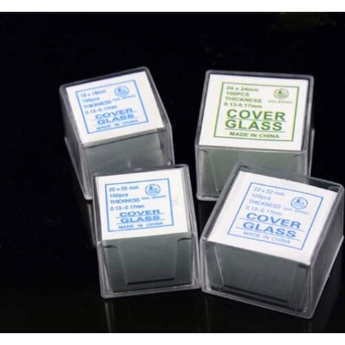 7101 7105 18*18 20*20 22*22 24*24 100pcs Transparent Slides Coverslips Coverslides Cover Glass Blank Microscope Glass Slides