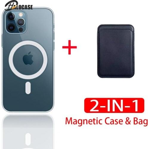 Transparent Magnetic Case & Bag For IPhone 12 Pro Max Mini Magsafing For IPhone 11 IPhone12 Pro 12pro Max Magnet Card Holder