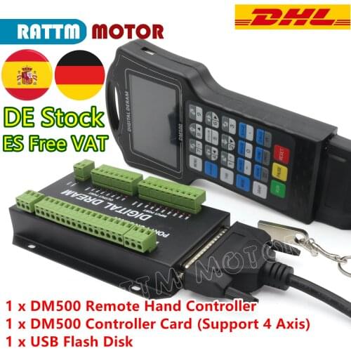 CNC Hand Wheel 500Khz Motion Controller G-code with Driver DM500 4 Axis Replace DSP A11E Users Keys for CNC Engraving Router