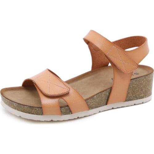 Woman Summer Sandals For Women Shoes Comfy Soft Female Sandals Wedge Non-slip Beach Shoes Thick Bottom Cork Ladies Sandals q246