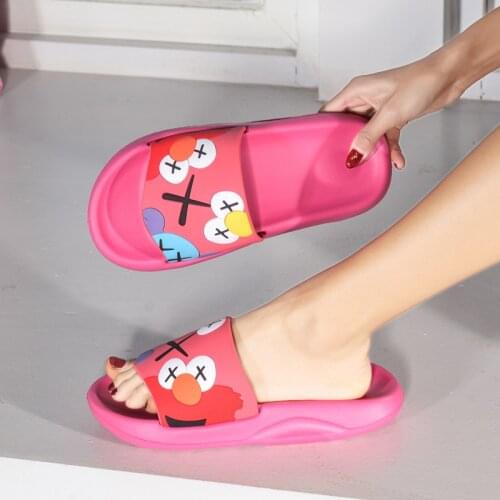 2021 Summer New Mens Flip Flops Cute Cartoon Slippers Female Couple Non-slip Beach Fashion Trendy Shoes