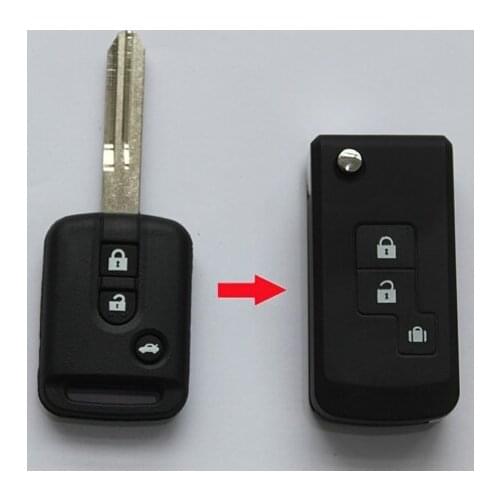 3 Buttons Replacement Modified Flip Folding Remote Key Shell Case For Nissan Elgrand Fob Key Cover