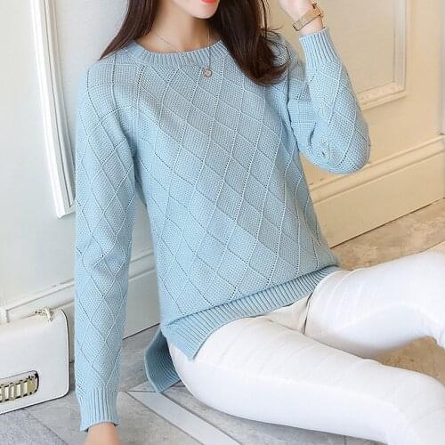 Sweater female Pullovers autumn of 2019 new sweater womens long sleeved Pullover female loose knit short shirt coat blouse