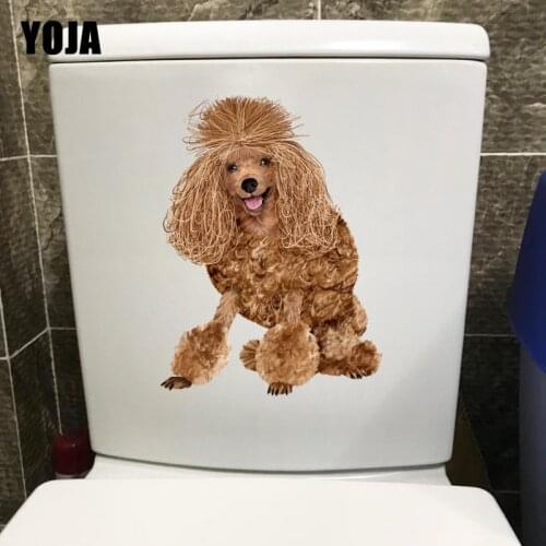 YOJA 15.5*20.9CM Happy Pet Puppy Bedroom Wall Decal Lovely Animal Toiltte Sticker T1-0263