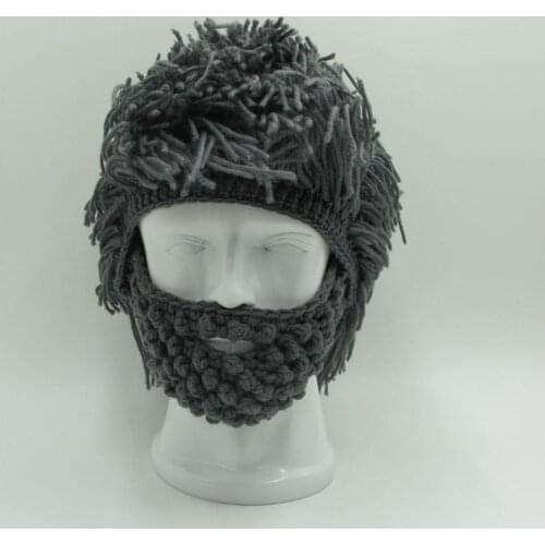 Funny Party Mask Beanies Wig Beard Hats Men&Women Halloween Gift Hobo Mad Scientist Rasta Caveman Handmade Knit Warm Winter Caps