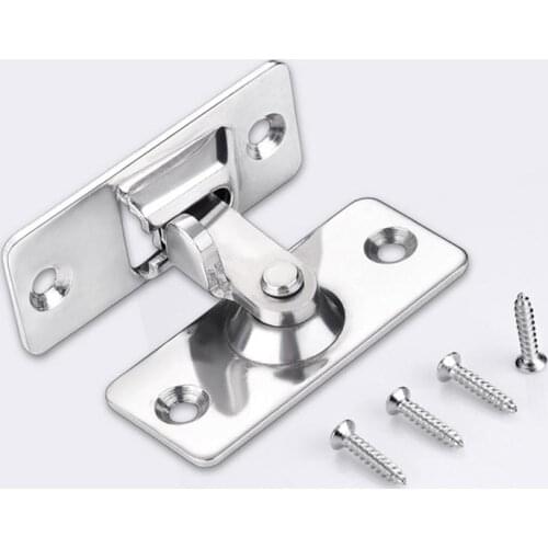1Pc 90 Degree Solid Door Latch Bolt 304 Stainless Steel Lock Sliding Door Right Angle Buckle (Silver)