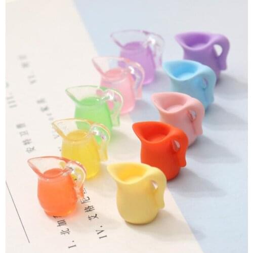 11PCS Miniature Dollhouse 1/6 Scale Mini Macaron Transparent Juice Cup Drink For blyth barbies Doll House Furniture Accessories