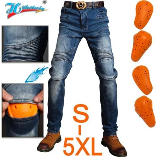 2020 New 718 Motorcycle Pants Men Moto Jeans Protective Gear Riding Touring Motorbike Trousers Motocross Pants Blue/Black Pants