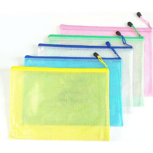 2020 New A3/A4/A5/A6 Grid Transparent Document Bag PVC Zipper Stationery Pouch Filing Products Bag Stationery Office Supplies