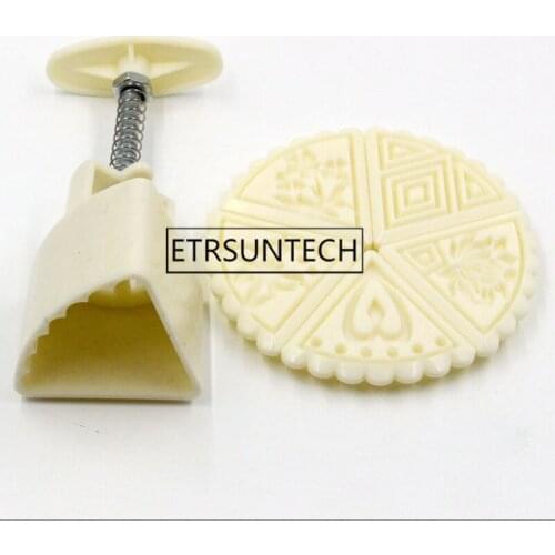 50sets Triangular Flower Moon Cake Mold Cookie Mould Set Mooncake Decor Kitchen Baking Tools