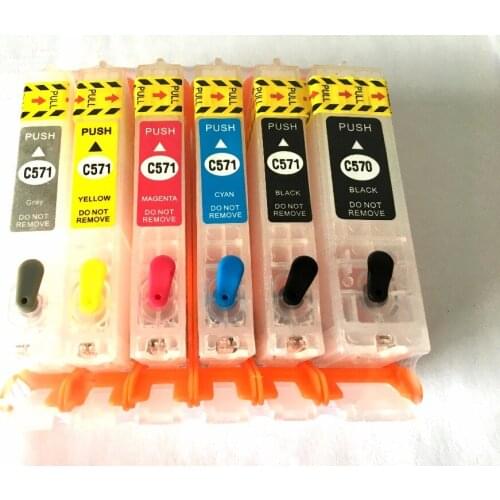 6 Colors PGI-470 CLI-471 Empty Refillable Ink Cartridge For Canon PIXMA MG7740 TS8040 TS9040 Printer PGI470XL PGBK BK C M Y GY