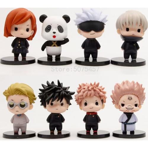 8pcs/set Jujutsu Kaisen Anime Figure Itadori Yuji Fushiguro Megumi Action Figure Gojo Satoru Kugisaki Nobara Figurine Model Toys