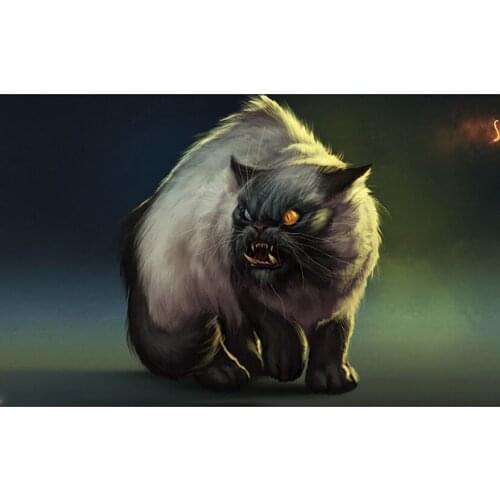 Diamond Painting Full Square/Round Drill DIY Dark and vicious cat Embroidery Cross Stitch 5D Home Decor JX365