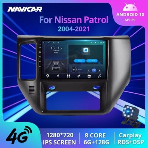NAVICAR 2Din Android10.0 Car Radio For Nissan Patrol 2004- 2021 GPS Navigation Stereo Receiver Auto Radio Car Video NO 2DIN DVD