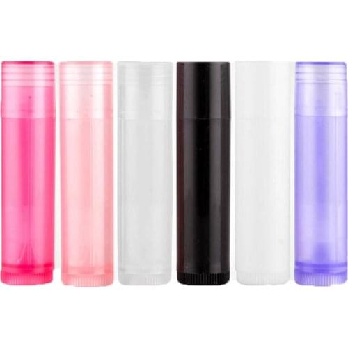Freeship 6pcs/lot 5g 5ml cosmetic empty Plastic PP round chapstick lip gloss lipstick balm tube with lids container