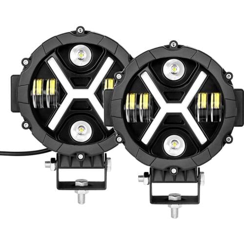 2pcs 7 Inch 45W LED Work Light Car Spot Beam Driving Fog Lamp Red Black Case For Jeep ATV UAZ SUV 4WD 4x4 Truck Tractor