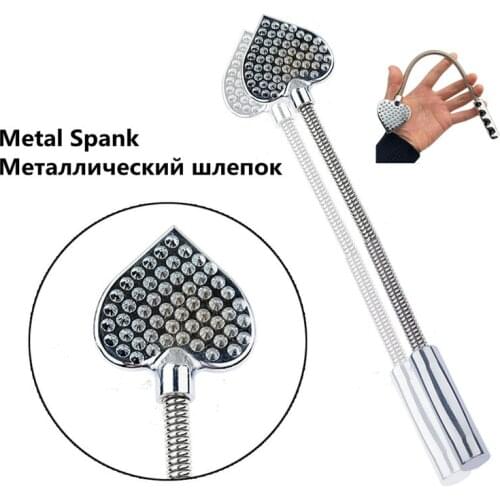 Erotic Metal Spank Paddle with Bendable Handle of Slave Whip Toys for Men Women Fetish Bdsm Bondage Couples Flirting Flogger