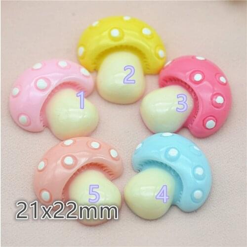 Resin mushroom baby color 50pcs/lot mix color baby pink color flat back cabochon holiday decoration free shipping