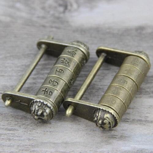 Chinese Antique Zinc Alloy Luggage Suitcase Padlock Jewelry Box Combination Lock Home Improvement Hardware Suppies